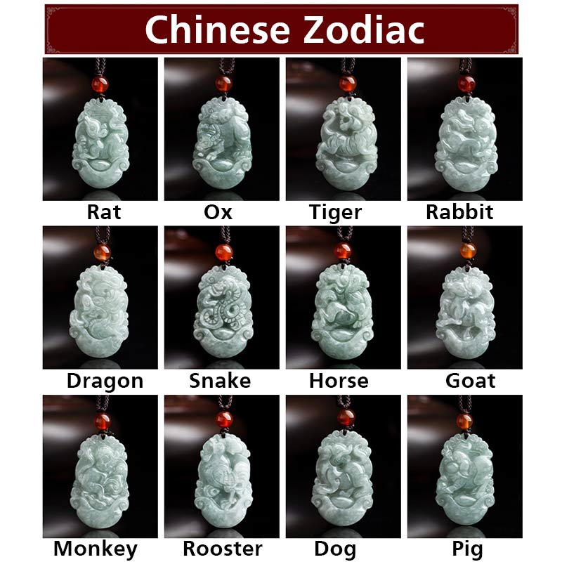 Naszyjnik z Buddha Stones Naturalny Jadeit 12 Chiński znak zodiaku Sukces - image 19