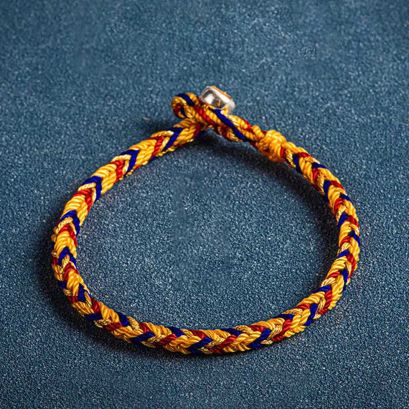 Buddha Stones „Niech będziesz bezpieczny i zdrowy przez cały rok” Bransoletka na szczęście wielokolorowa