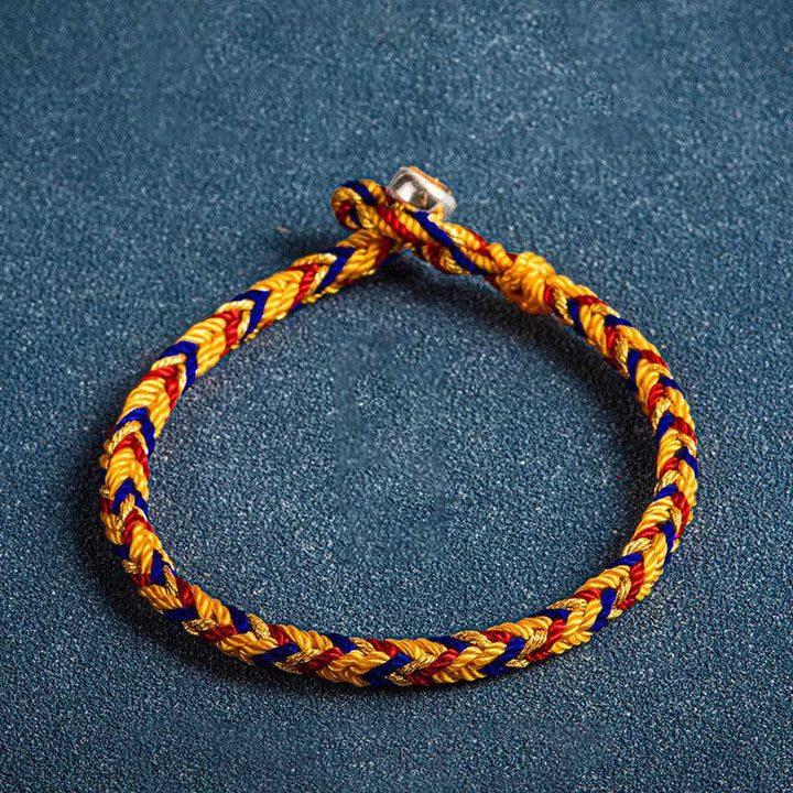 Buddha Stones „Niech będziesz bezpieczny i zdrowy przez cały rok” Bransoletka na szczęście wielokolorowa