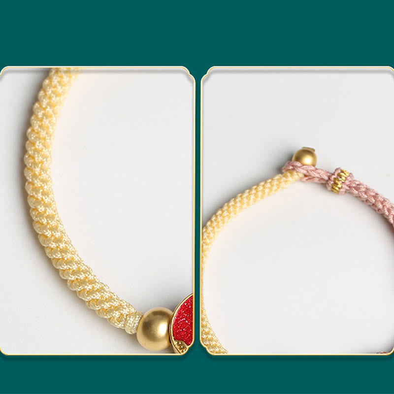 Bransoletka dla pary z ręcznie robionych Buddha Stones z motywem gór i morza, z wygrawerowanym szczęściem, dwukolorowa