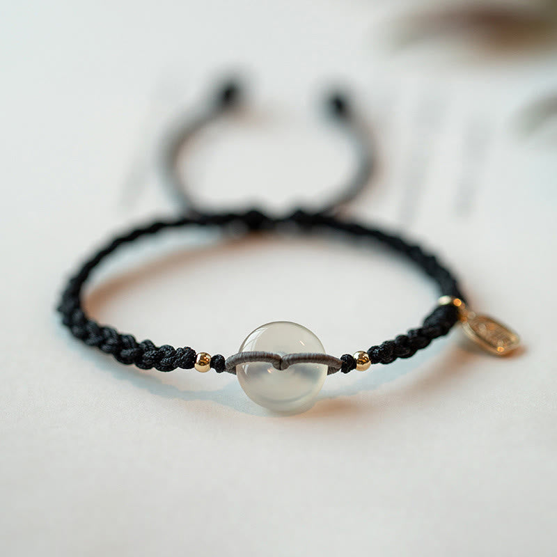 Bransoletka z okrągłym paskiem Peace Buckle z Buddha Stones i chalcedonem