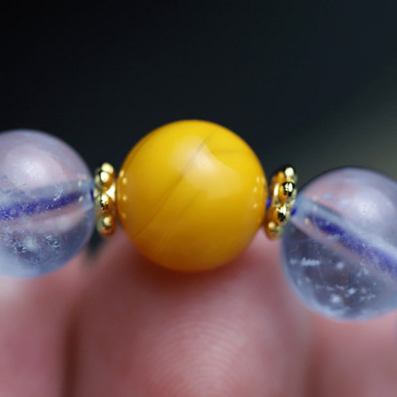 Bransoletka z akwamarynowo-czerwonym agatem Peace Gourd Charm