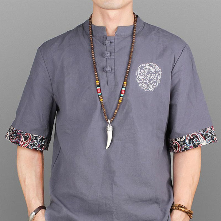 Wisiorek z kamienia wenge wood turquoise horn protection meditation style