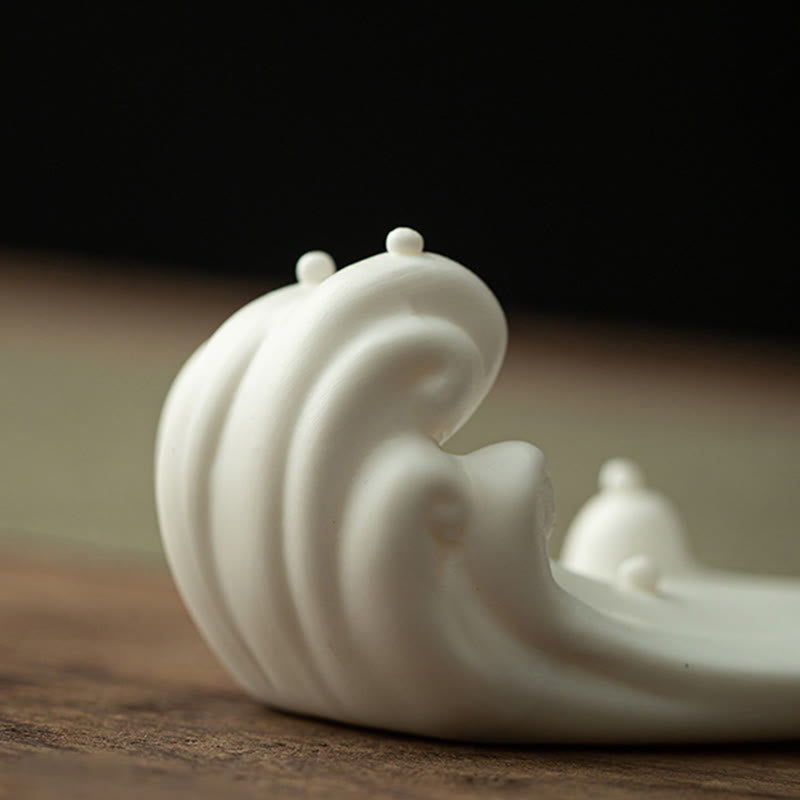 Budda Mnich Ceramiczny Morska Fala Góra Błogosławieństwo Kadzielnica Dekoracja