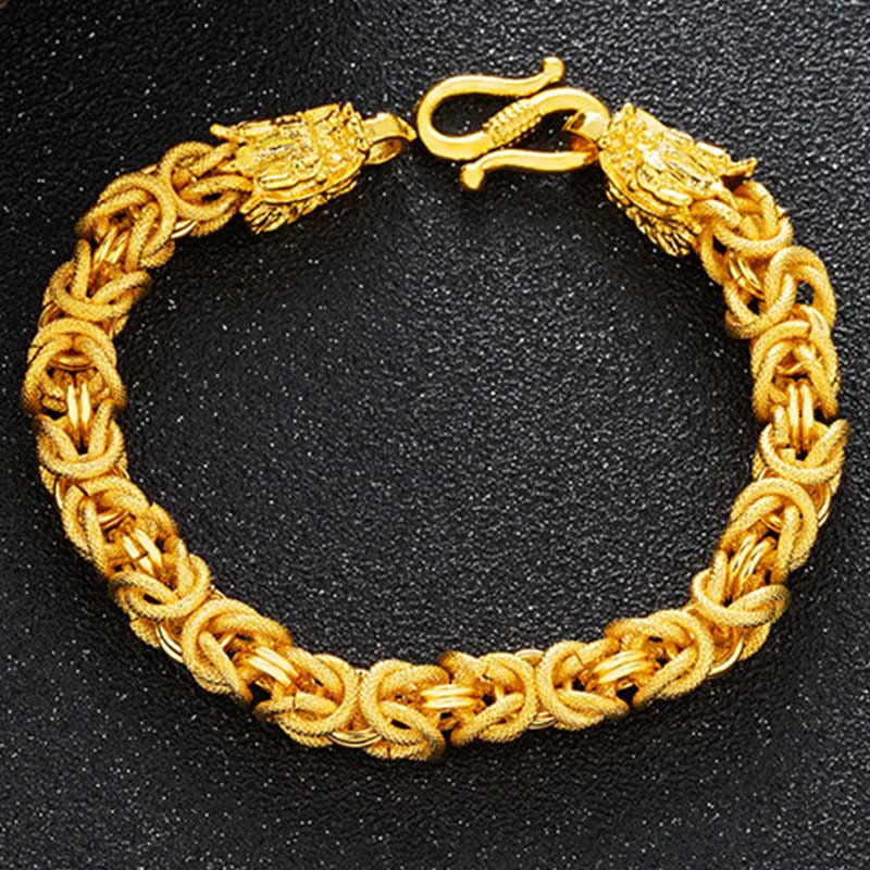Bransoletka ochronna Buddha Stones 24k Gold Double Headed Dragon