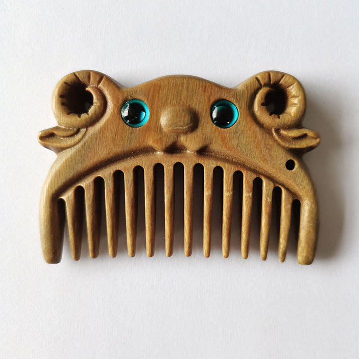 Chiński Zodiak Zielony Sandałowiec Pokój Mini Przenośny Grzebień