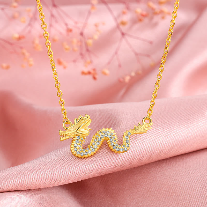 Buddha Stones 925 Srebro Sterling Rok Smoka Pomyślny Złoty Smok Szczęście Łańcuszek Naszyjnik Wisiorek - image 7