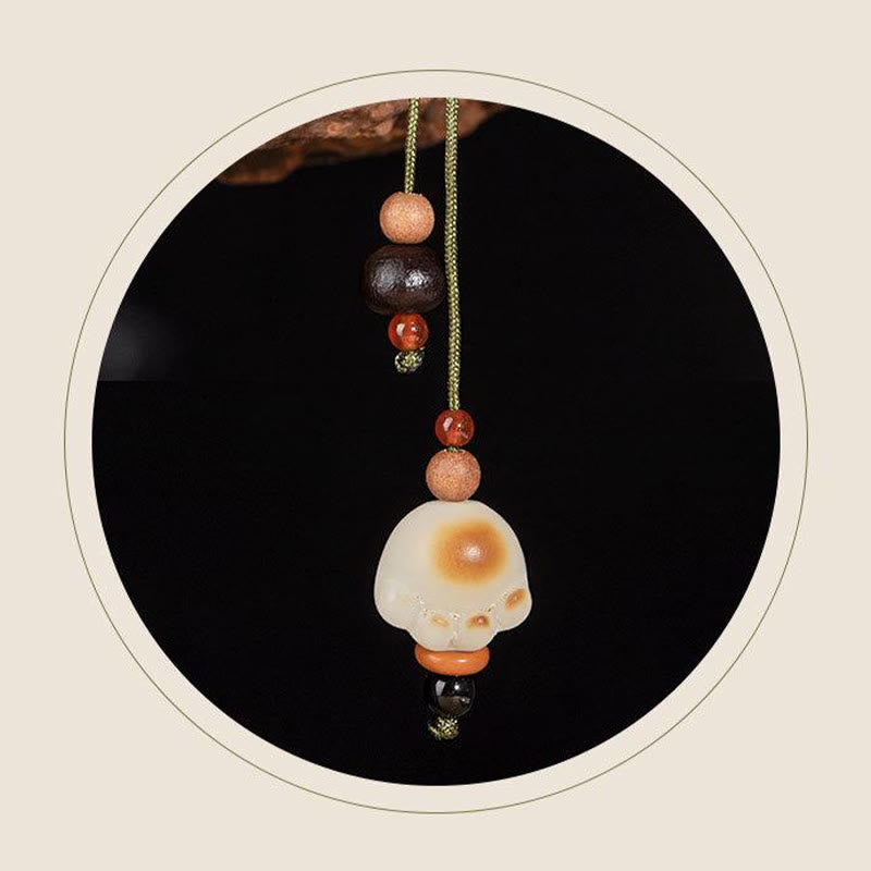 Buddha Stones Uderzenie Pioruna Drewno Bodhi Nasiona Kocia Łapa Pazur Pomyślność Ochrona Bransoletka z Chwostem - image 9