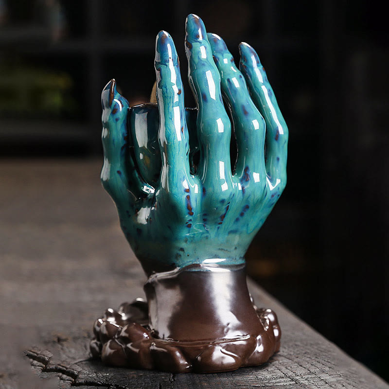 Buddha Stones Halloween Duch Ręka Czaszka Głowa Ceramiczny Pokój Uzdrawiający Kadzidło Palnik Dekoracja