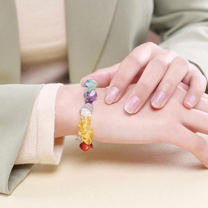 Naturalna nieregularna bransoletka z kryształków o ciepłym i kojącym kształcie