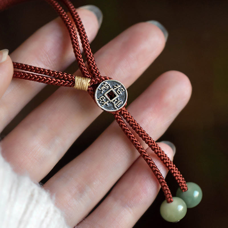 Buddha Stones 925 Srebro Sterling Ręcznie robione Chiński Zodiak Natal Budda Cyan Bodhi Nasiona Ochrona Pleciona Czerwona Bransoletka Sznurkowa