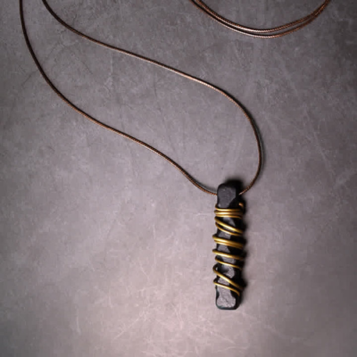 Buddha Stones Tybet Heban Drewno Miedź Równowaga Naszyjnik Pokój Wisiorek - image 3