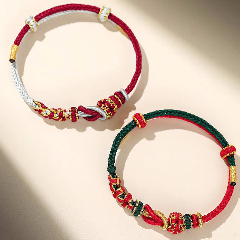 Bransoletka ochronna na szczęście z węzłami pokoju i ośmioma nitkami z Buddha Stones