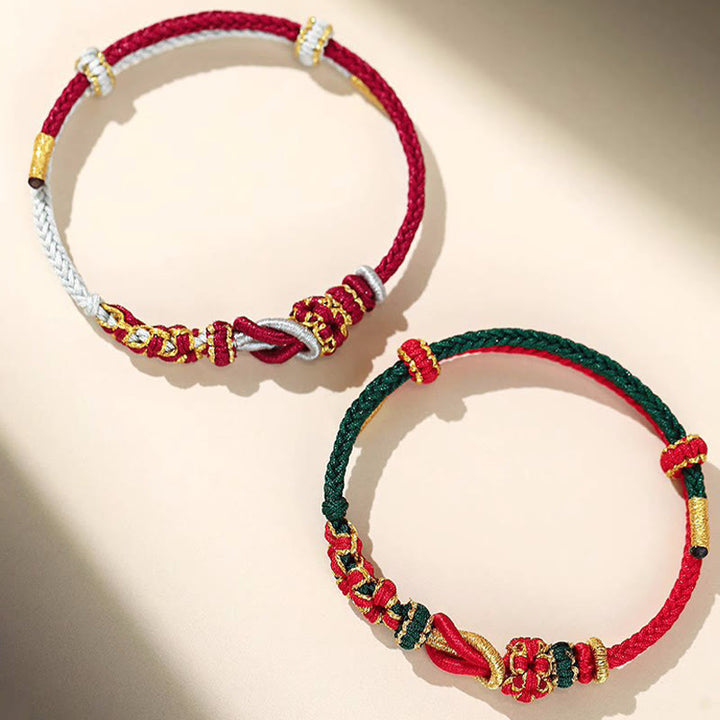 Bransoletka ochronna na szczęście z węzłami pokoju i ośmioma nitkami z Buddha Stones