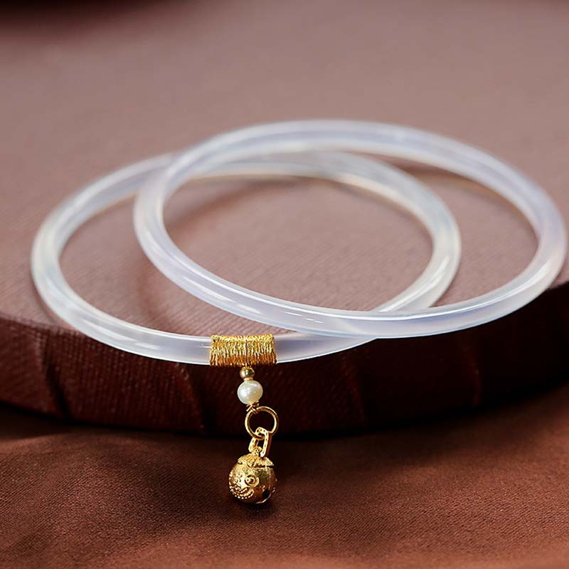 Bransoletka Sukcesu z Naturalnego Cyjanowo-Białego Jadeitu z Buddha Stones