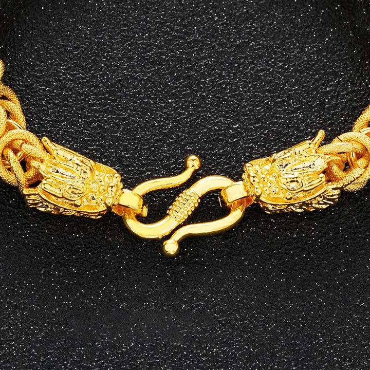 Bransoletka ochronna Buddha Stones 24k Gold Double Headed Dragon