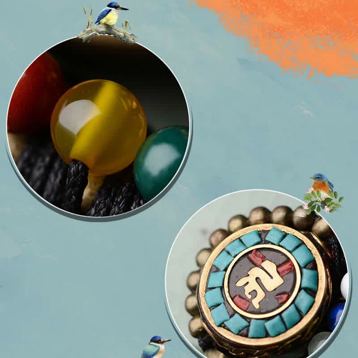 Ozdoby do włosów z agatu turkusowego i ochrony tybetańskiej