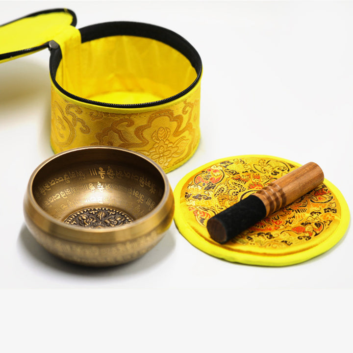 Buddha Stones Tybetańska misa dźwiękowa ręcznie robiona do jogi, uważności i medytacji, zestaw mis śpiewających