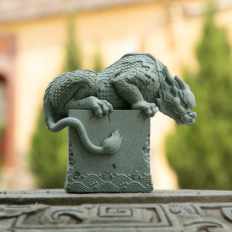 Buddha Stones Feng Shui Stojący Siedzący Smok Sukces Szczęście Dekoracja Domu