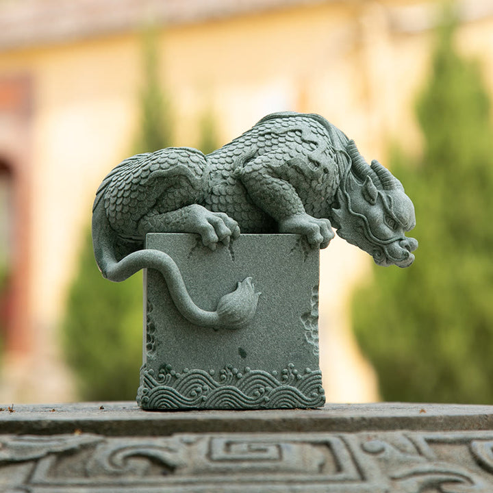 Buddha Stones Feng Shui Stojący Siedzący Smok Sukces Szczęście Dekoracja Domu