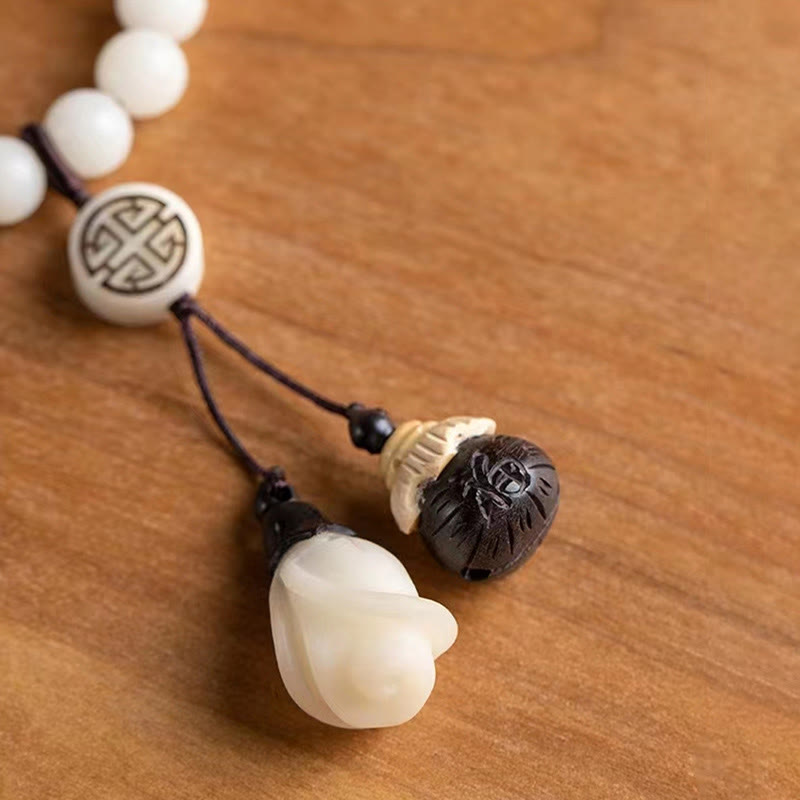 Bransoletka kojąca Buddha Stones Natural Green Sandalwood Bodhi Seed