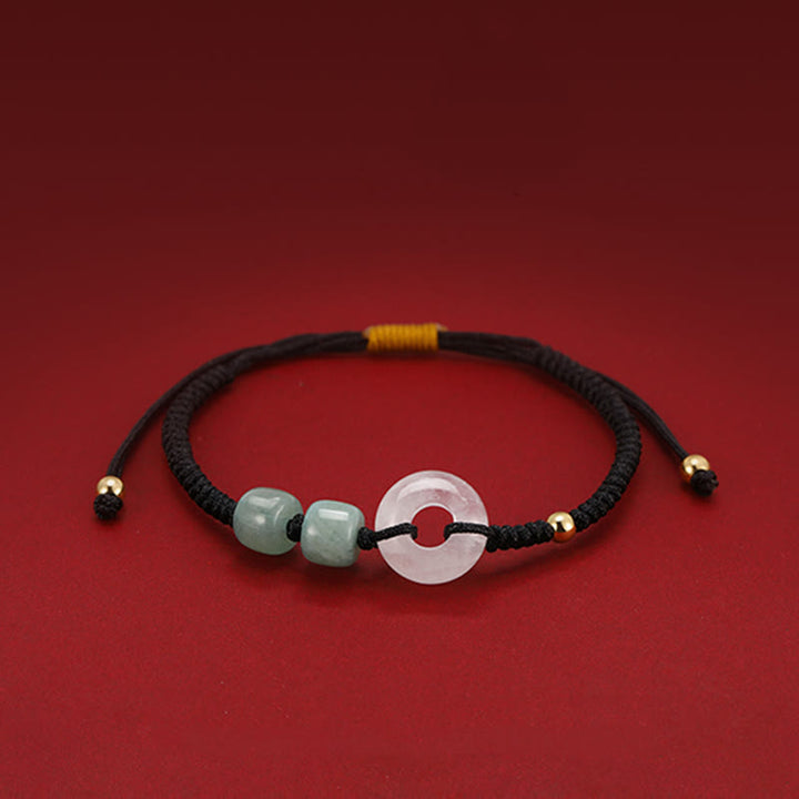 Buddha Stones 2 szt. Zielony awenturyn biały jadeit klamra pokoju szczęście pleciona bransoletka dla par