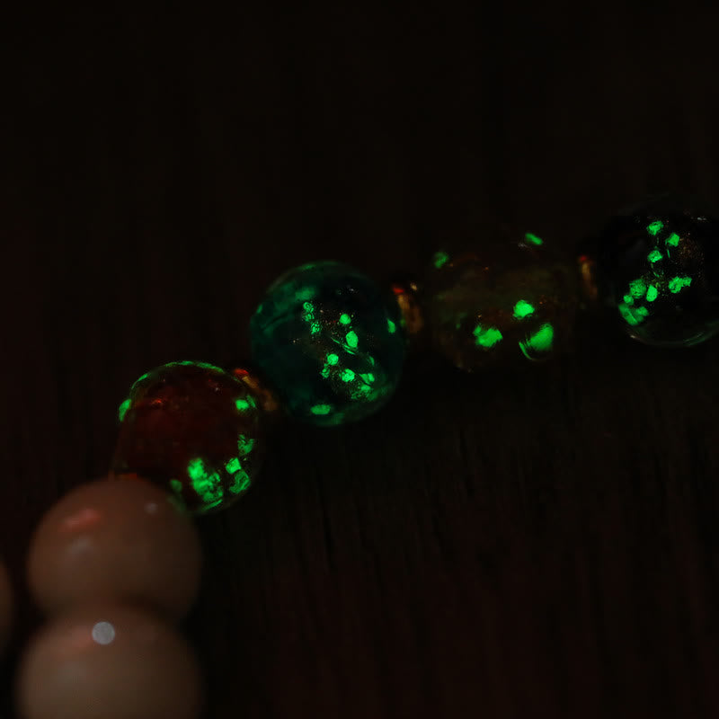 Buddha Stones Tybetańskie Kadzidło Popiół Porcelana Świecące Fluorescencyjne Liuli Szklane Koraliki Tykwa Miedziana Moneta Urok Bransoletka Pokoju