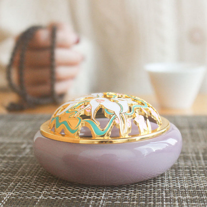 Buddha Stones Dziewięcioogoniasty Lis Liuli Kryształ Uzdrawiający Medytacja Kadzidło Palnik