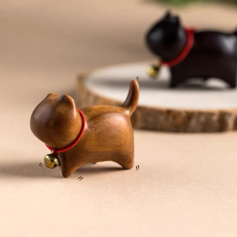 Buddha Stones drzewo sandałowe Małe liście Czerwone drzewo sandałowe Słodkie zwierzęta koty Uspokajający spokój Dekoracja - Zielony kot sandałowy - image 1