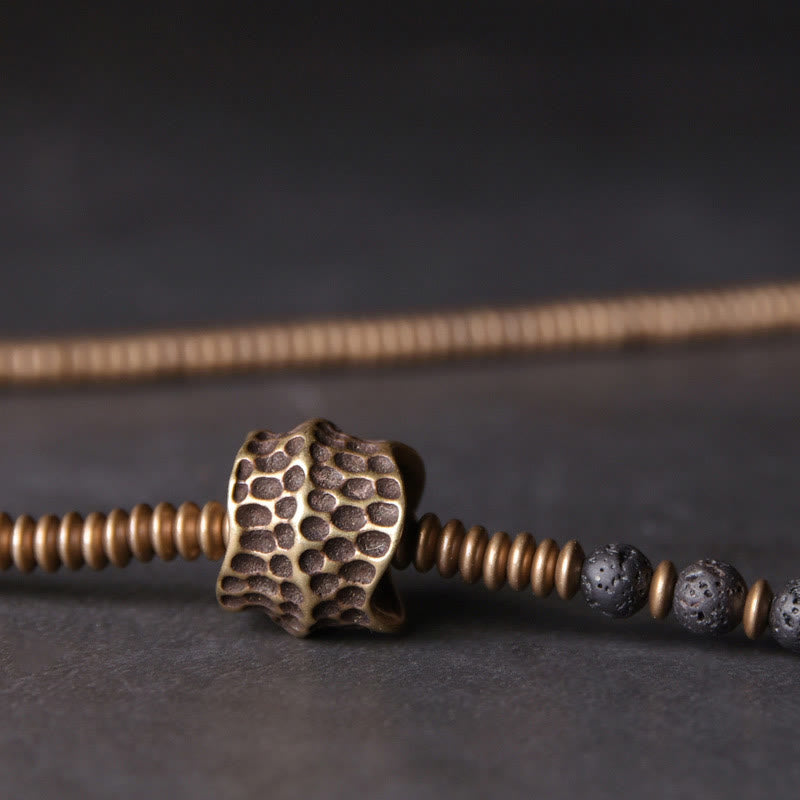 Bransoletka lecznicza Buddha Stones Vintage Lava Rock Copper Multilayered