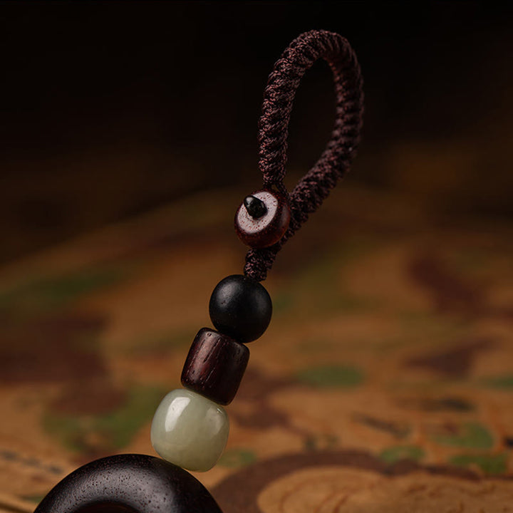 Buddha Stones Tybet Om Mani Padme Hum PiXiu Miedziana Moneta Mały Liść Czerwony Sandałowiec Cynober Ochrona Brelok