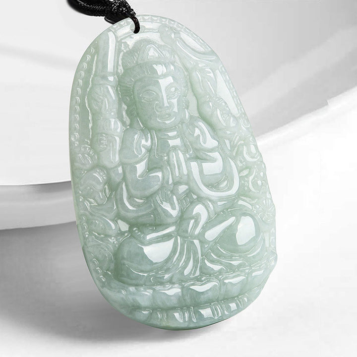 Buddha Stones Chiński Zodiak Natal Budda Jadeit Bogactwo Dobrobyt Naszyjnik Wisiorek - Szczur - image 1