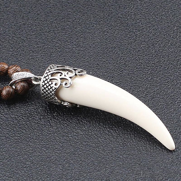 Wisiorek z kamienia wenge wood turquoise horn protection meditation style