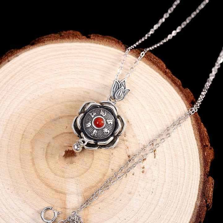 Buddha Stones 925 Srebro Sterling Om Mani Padme Hum Lotus Naszyjnik Pokoju Wisiorek Kolczyki - image 3