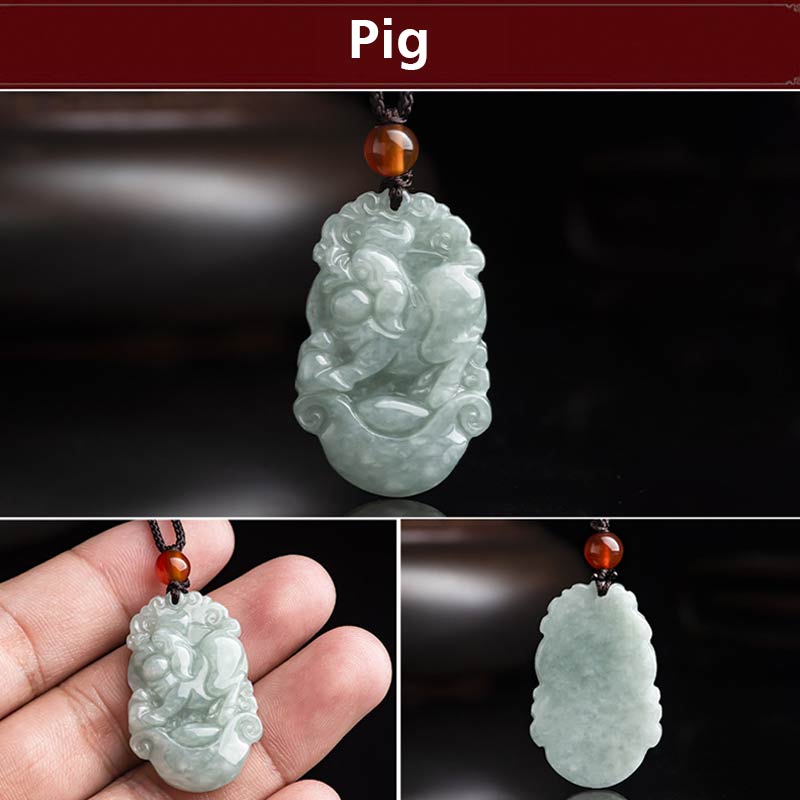 Naszyjnik z Buddha Stones Naturalny Jadeit 12 Chiński znak zodiaku Sukces - image 18