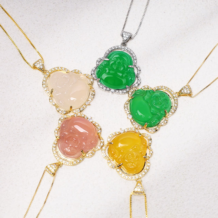 Buddha Stones Naszyjnik Powodzenia Śmiejący się Budda - image 11