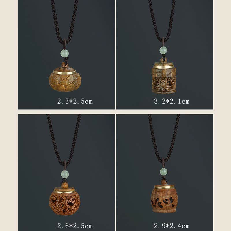 Buddha Stones Tybet Zielony Sandałowiec Palisander Om Mani Padme Hum Lotus Pozytywny Uspokajający Naszyjnik Wisiorek - image 19