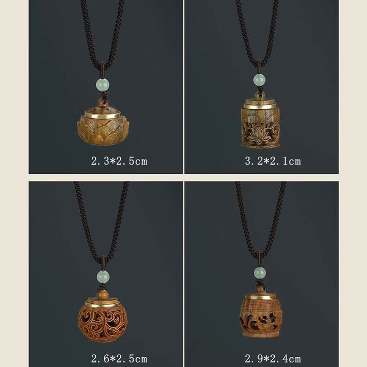 Buddha Stones Tybet Zielony Sandałowiec Palisander Om Mani Padme Hum Lotus Pozytywny Uspokajający Naszyjnik Wisiorek - image 19