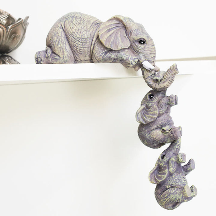 Buddha Stones 3szt Feng Shui Figurki Siedzącego Słonia Figurka Bogactwa Dekoracja Domu