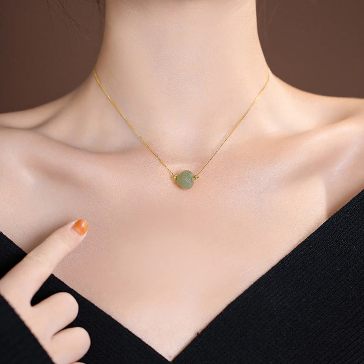 Buddha Stones 925 Srebro Sterling Naturalny Hetian Jade Cyan Jade Szczęście Śmiejący się Budda Motyl Naszyjnik Wisiorek - image 13