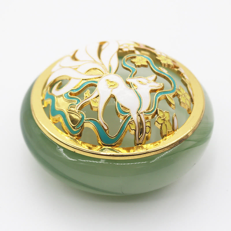 Buddha Stones Dziewięcioogoniasty Lis Liuli Kryształ Uzdrawiający Medytacja Kadzidło Palnik