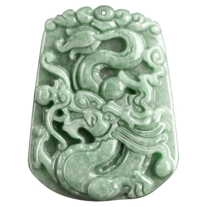 Buddha Stones Rok Smoka Chiński Zodiak Smok Szybujący Jade Ochrona Koraliki Naszyjnik Wisiorek