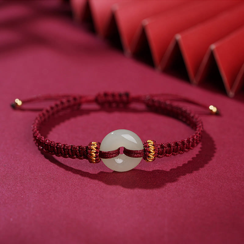 Bransoletka pleciona z Buddha Stones Peace Buckle Jade Abundance