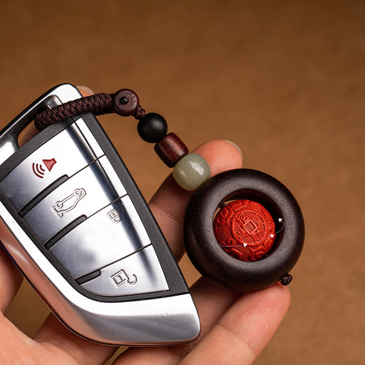 Buddha Stones Tybet Om Mani Padme Hum PiXiu Miedziana Moneta Mały Liść Czerwony Sandałowiec Cynober Ochrona Brelok