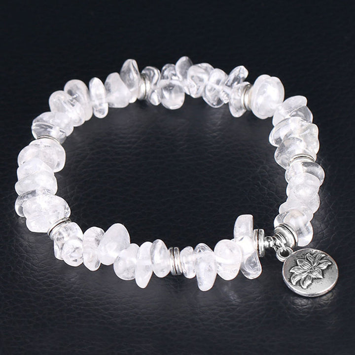Bransoletka lecznicza Buddha Stones Natural White Crystal Lotus