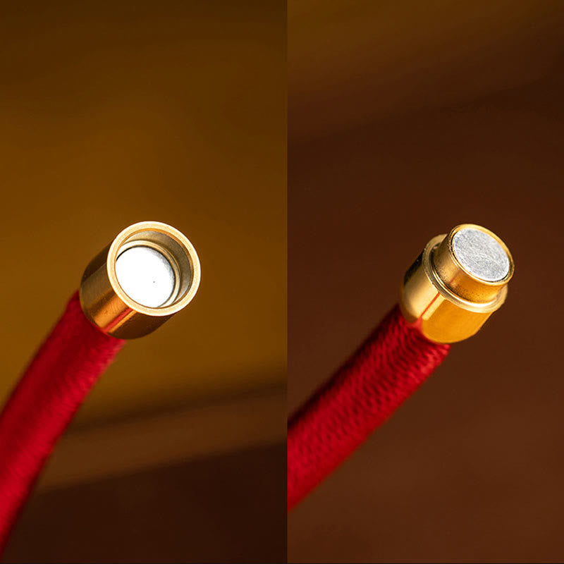 Buddha Stones Tybetańskie Ręcznie Robione King Kong Węzeł Ochrona Magnetyczna Zapięcie Bransoletka Pleciona