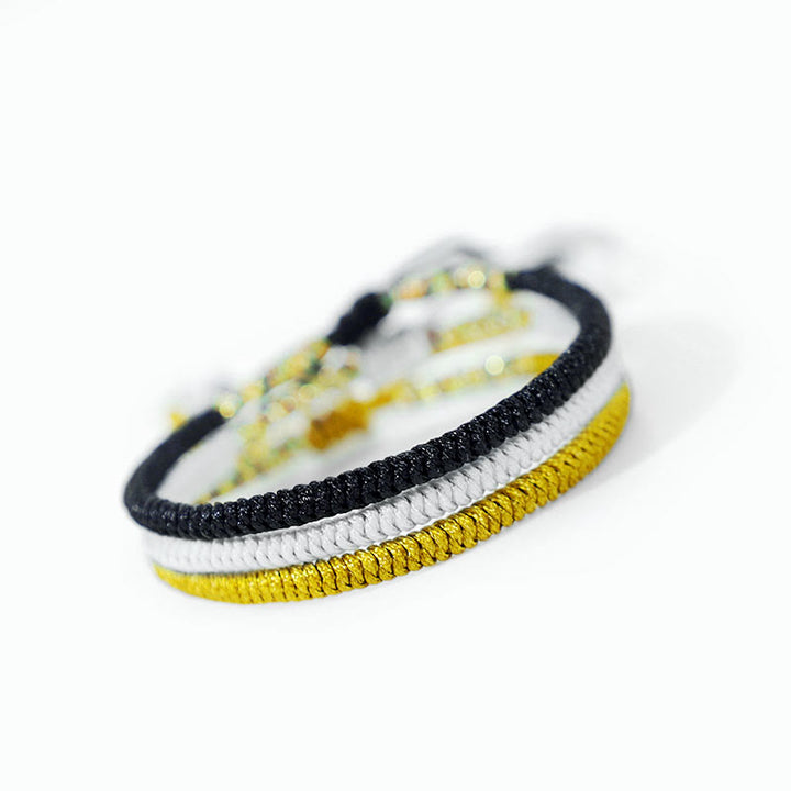 Buddha Stones 3 szt. Tybetański ręcznie robiony wielokolorowy węzeł King Kong Amulet Bransoletka