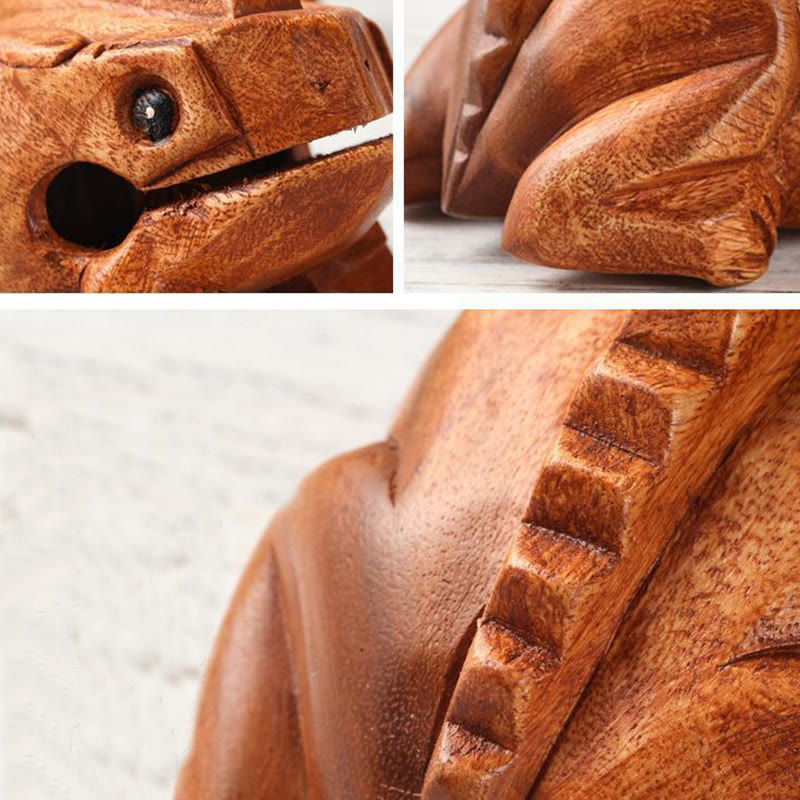 Buddha Stones ręcznie robione FengShui bogactwo szczęście żaba miniaturowa drewniana rechocząca żaba dekoracja Guiro