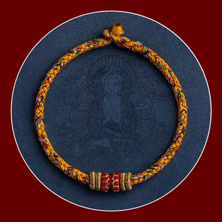 Buddha Stones Tybet Ręcznie Robione Chińskie Zodiak Natal Budda Szczęście Siła Bransoletka z Plecionego Sznurka