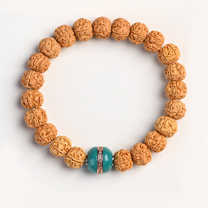 Buddha Stones Tybet Rudraksha Bodhi Seed Bransoletka Bogactwa Pomyślności